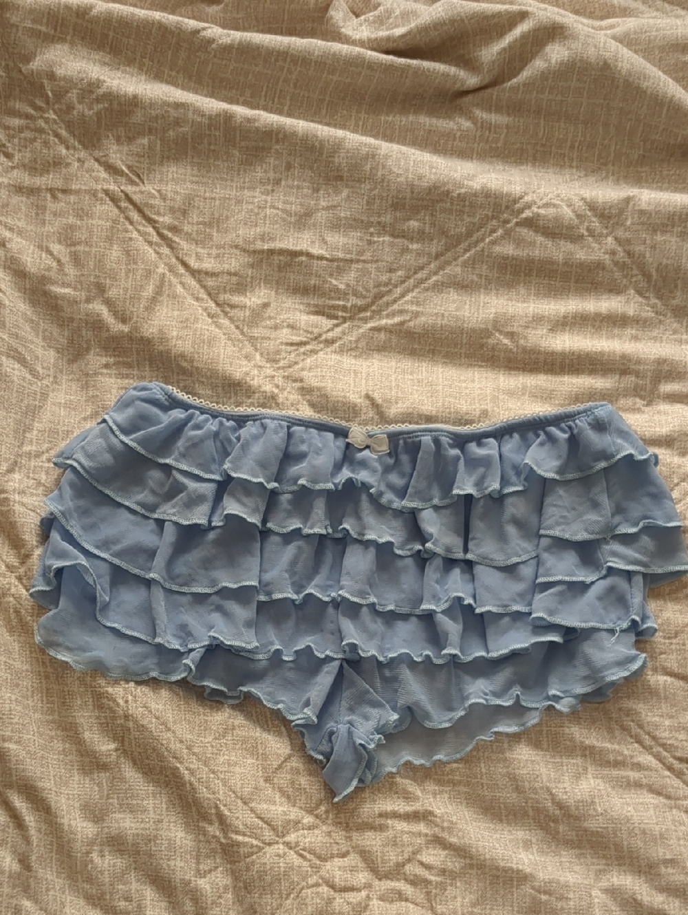Light Blue Ruffle Lingerie Shorts/bloomers